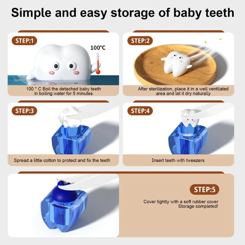Cartoon Wooden Photo Frame Baby Tooth Box Organizer Kids Milk Teeth Storage Box Collect Case Souvenir Baby Accessorie